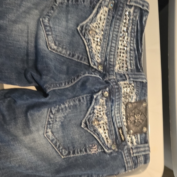 Miss Me Denim Bermuda Shorts - Dark Blue - Picture 3 of 6